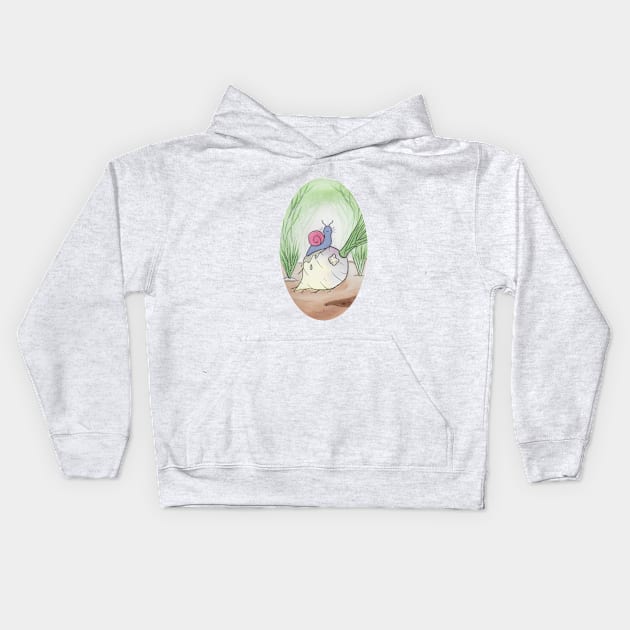 Snail Snack Kids Hoodie by TPatthemalfoys